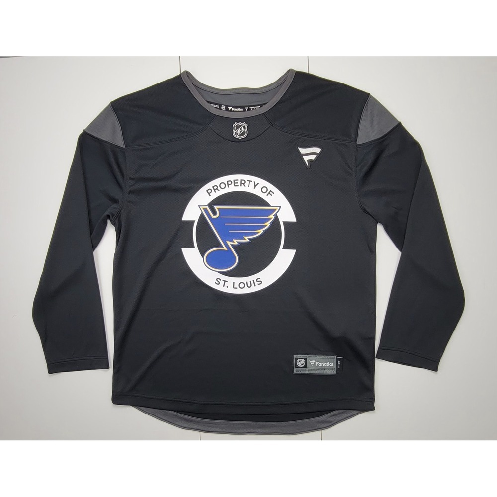 Fanatics St. Louis Blues NHL Black out Blank Jersey Men's Size SMALL NWOT